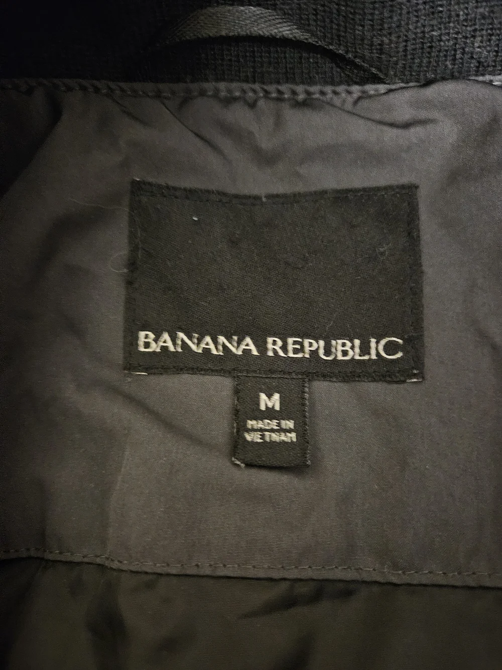 Banana Republic Gray Bomber Jacket with Black Trim